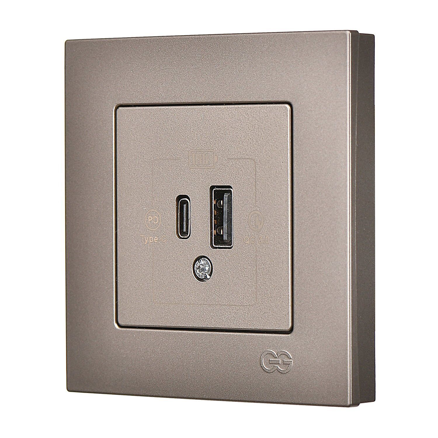 Günsan Eqona Mocha Şarj Prizi 20W QC3.0 PD Type-C + USB Çift Çıkışlı