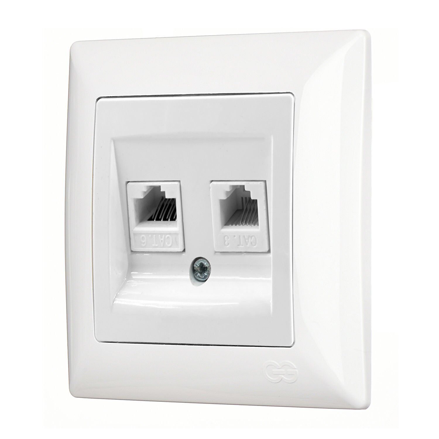 Günsan Visage Beyaz Data + Nümeris Telefon Prizi (RJ45 Cat6 + Cat3)