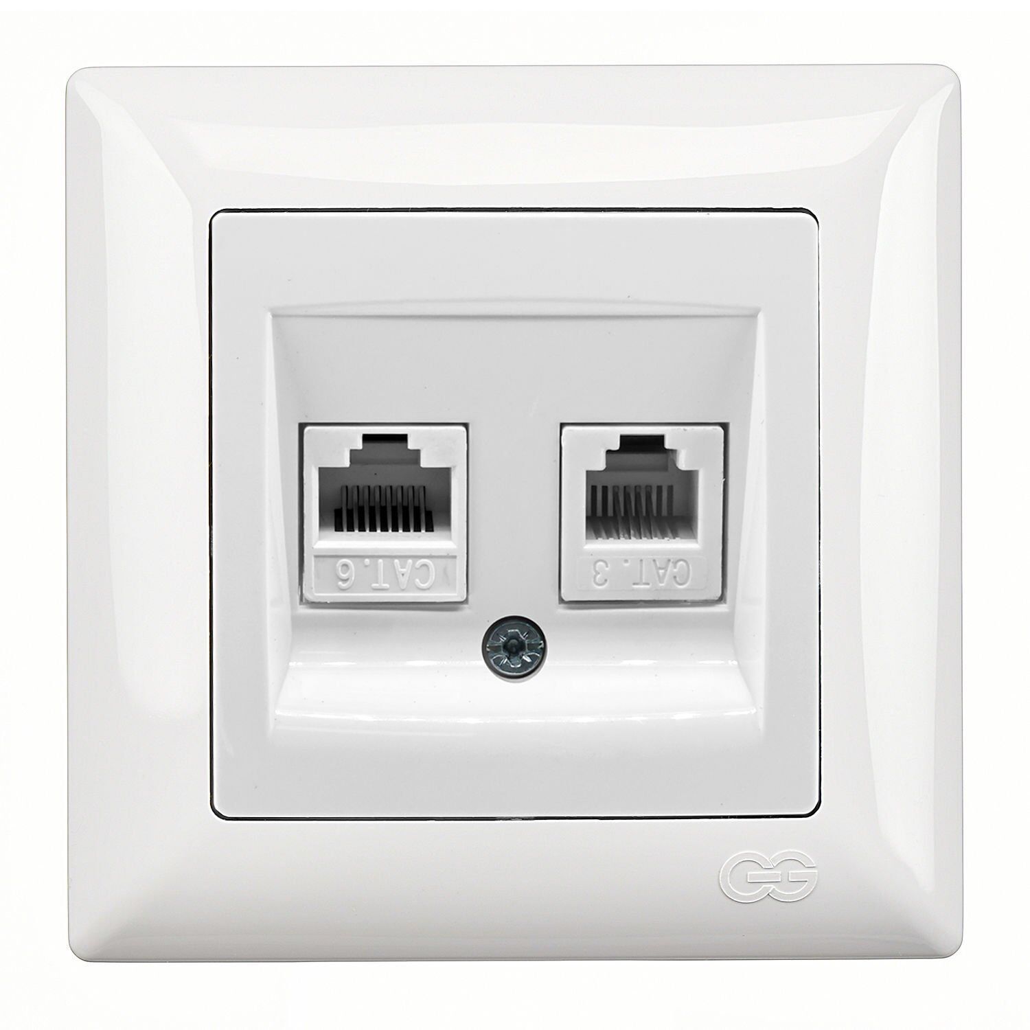 Günsan Visage Beyaz Data + Nümeris Telefon Prizi (RJ45 Cat6 + Cat3)