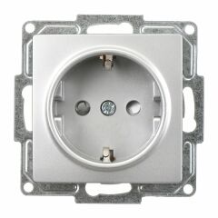 Günsan Visage Gümüş Çocuk Korumalı Topraklı Priz Mekanizma