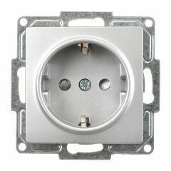 Günsan Visage Gümüş Çocuk Korumalı Topraklı Priz Mekanizma