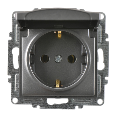 Günsan Visage Füme Kapaklı Topraklı Priz Mekanizma