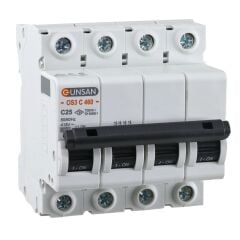 Günsan Valta Otomatik Sigorta 4 Kutup 6kA C Tip 25A