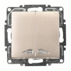 Günsan Visage Metalik Bej Işıklı Komütatör Mekanizma