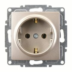 Günsan Visage Metalik Bej Topraklı Priz Mekanizma