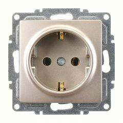 Günsan Visage Metalik Bej Topraklı Priz Mekanizma