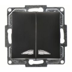 Günsan Visage Metalik Siyah Işıklı Komütatör Mekanizma