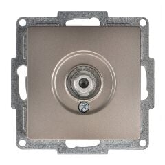 Günsan Visage Mocha Tekli Uydu Prizi F Konnektörlü (Geçişli-Sonlu) Mekanizma