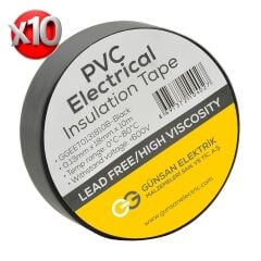 Günsan Siyah Elektrik İzolasyon Bandı 10 Adet