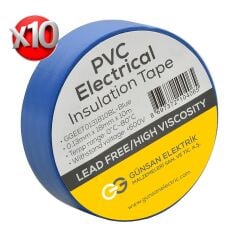 Günsan Mavi Elektrik İzolasyon Bandı 10 Adet