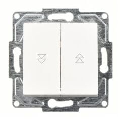 Günsan Eqona Beyaz Jaluzi Kumanda Anahtarı (İki Düğmeli) Mekanizma