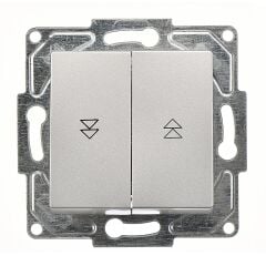 Günsan Eqona Gümüş Jaluzi Kumanda Anahtarı (İki Düğmeli) Mekanizma