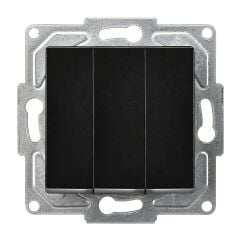 Günsan Eqona Metalik Siyah Üçlü Anahtar Mekanizma