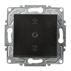 Günsan Eqona Metalik Siyah Jaluzi Kumanda Anahtarı (Tek Düğmeli) Mekanizma