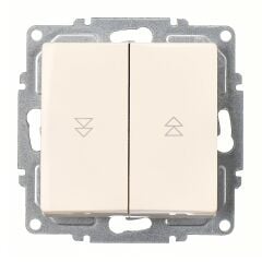 Günsan Visage Krem Jaluzi Kumanda Anahtarı (İki Düğmeli) Mekanizma