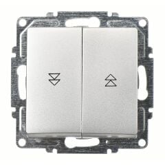 Günsan Visage Gümüş Jaluzi Kumanda Anahtarı (İki Düğmeli) Mekanizma