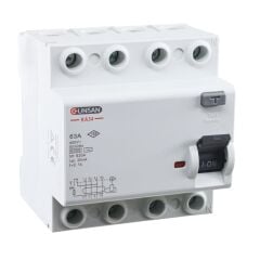 Günsan Valta Kaçak Akım Rölesi AC Tip 6kA 30mA 63A 3 Kutup + Nötr