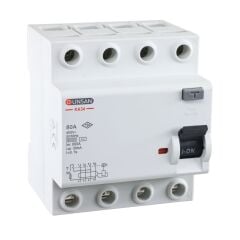 Günsan Valta Kaçak Akım Rölesi AC Tip 6kA 30mA 80A 3 Kutup + Nötr