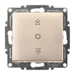 Günsan Visage Metalik Bej  Jaluzi Kumanda Anahtarı (Tek Düğmeli) Mekanizma