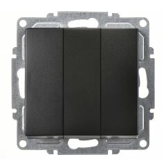 Günsan Visage Metalik Siyah Üçlü Anahtar Mekanizma