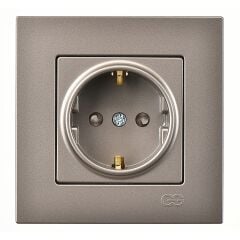 Günsan Eqona Mocha Çocuk Korumalı Topraklı Priz