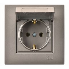 Günsan Eqona Mocha Kapaklı Topraklı Priz