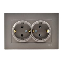 Günsan Eqona Mocha İkili Topraklı Priz