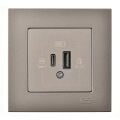 Günsan Eqona Mocha Şarj Prizi 20W QC3.0 PD Type-C + USB Çift Çıkışlı