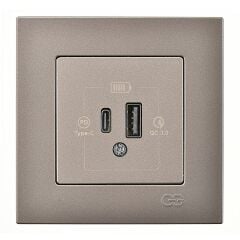 Günsan Eqona Mocha Şarj Prizi 20W QC3.0 PD Type-C + USB Çift Çıkışlı