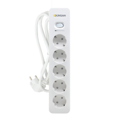 Günsan Beyaz Beşli Akım Korumalı Çocuk Korumalı Topraklı Grup Priz 1,5 Metre (5'li)