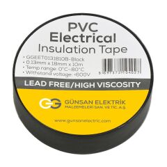 Günsan Siyah Elektrik İzolasyon Bandı