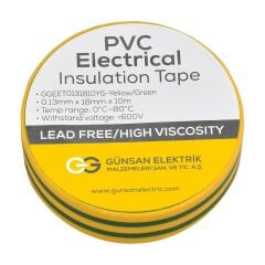 Günsan Sarı-Yeşil Elektrik İzolasyon Bandı