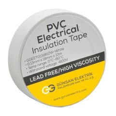 Günsan Beyaz Elektrik İzolasyon Bandı 1 Adet Tekli