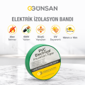 Günsan Tekli Elektrik İzolasyon Bandı - 18mm x 10 Metre - Güçlü Yapışkanlı - UV ve Neme Dayanıklı - Alev İletmez - 600V PVC İzole Elektrik Bandı  - Yeşil (1 Adet)