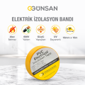 Günsan Tekli Elektrik İzolasyon Bandı - 18mm x 10 Metre - Güçlü Yapışkanlı - UV ve Neme Dayanıklı - Alev İletmez - 600V PVC İzole Elektrik Bandı  - Sarı (1 Adet)