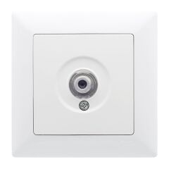 Günsan Visage Beyaz Tekli Uydu Prizi F Konnektörlü (Geçişli-Sonlu)