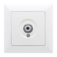 Günsan Visage Beyaz Tekli Uydu Prizi F Konnektörlü (Geçişli-Sonlu)