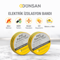 Günsan 2'li Elektrik İzolasyon Bandı - 18mm x 10 Metre - Güçlü Yapışkanlı - UV ve Neme Dayanıklı - Alev İletmez - 600V PVC İzole Elektrik Bandı  - Sarı - Yeşil (2 Adet)