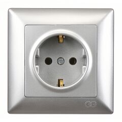 Günsan Visage Gümüş Topraklı Priz