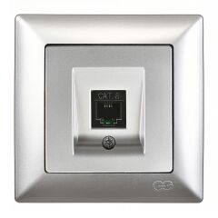 Günsan Visage Gümüş Tekli Data Prizi (RJ45 Cat6)