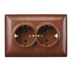 Günsan Visage Ceviz İkili Topraklı Priz