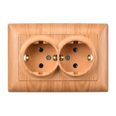 Günsan Visage Akçaağaç İkili Topraklı Priz