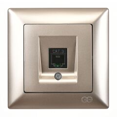 Günsan Visage Metalik Bej Nümeris Telefon  Prizi (Cat3)