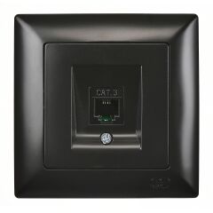 Günsan Visage Metalik Siyah Nümeris Telefon Prizi (Cat3)