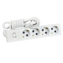 Günsan Dörtlü Çocuk Korumalı Topraklı Anahtarlı Grup Priz 2 Metre