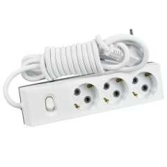 Günsan Üçlü Çocuk Korumalı Topraklı Anahtarlı Grup Priz 3 Metre