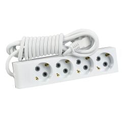 Günsan Dörtlü Çocuk Korumalı Topraklı Grup Priz 3 Metre