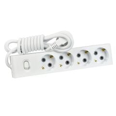 Günsan Dörtlü Çocuk Korumalı Topraklı Anahtarlı Grup Priz 3 Metre