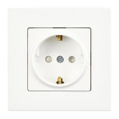 Günsan Eqona Beyaz Çocuk Korumalı Topraklı Priz