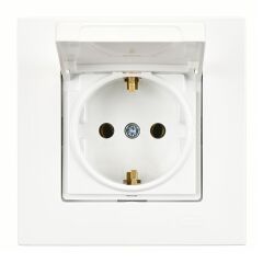 Günsan Eqona Beyaz Kapaklı Topraklı Priz